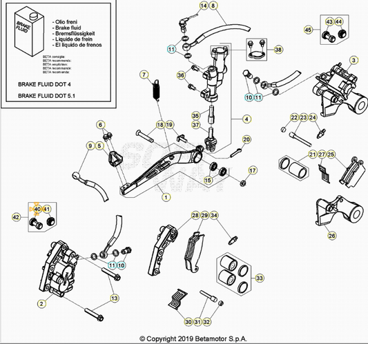 Protezione Pinza Freno Anteriore Nissin Beta RR 2T-4T (2005-2026) - Xtrainer (2015-2026) - Alp 4.0-X (2024-2025) RX 2T-4T (2023-2026) OEM 036360020000
