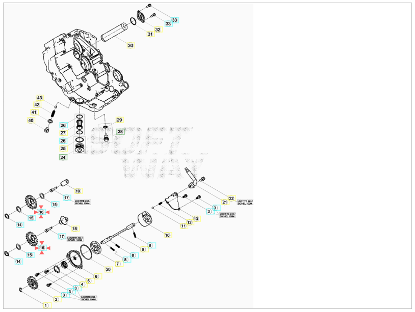 Rinvio ruota pompa olio RR 350/400/450/498/520 4T 2010/2014