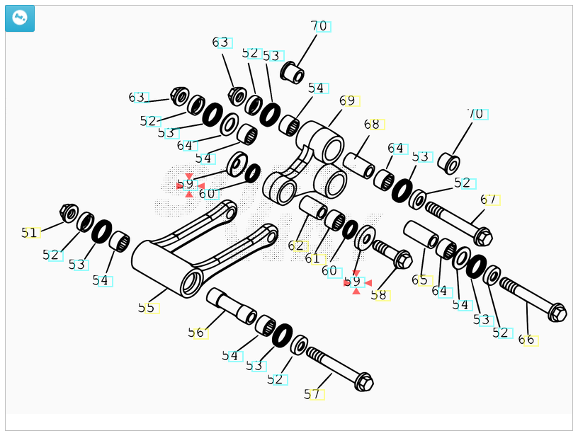 Scodellino bilanciere ammortizzatore Beta RR 400/450/525 4T 2005-2008