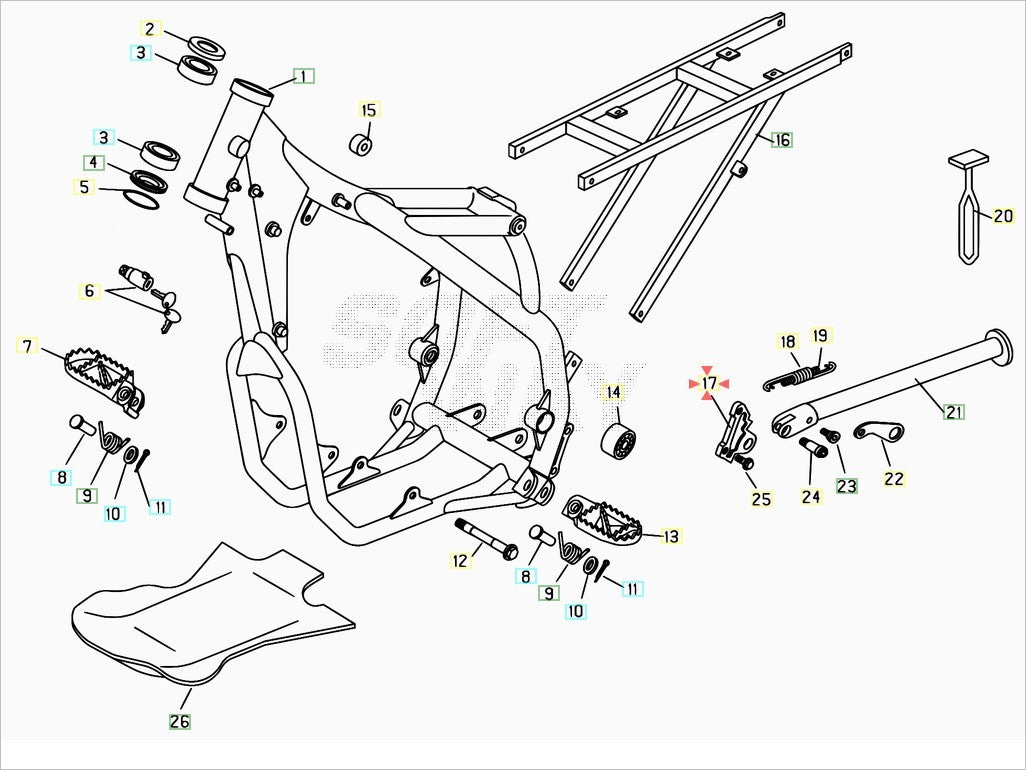 Staffa cavalletto Beta RR 400/450/525 2005-2009