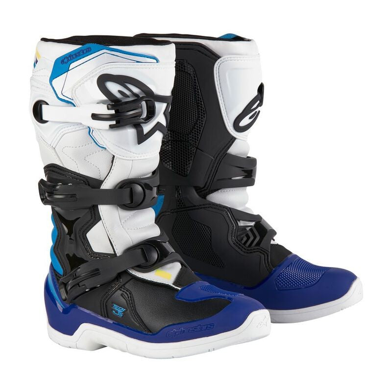 Stivali Cross Bambino Tech 3S Nero/Bianco/Blu Alpinestars