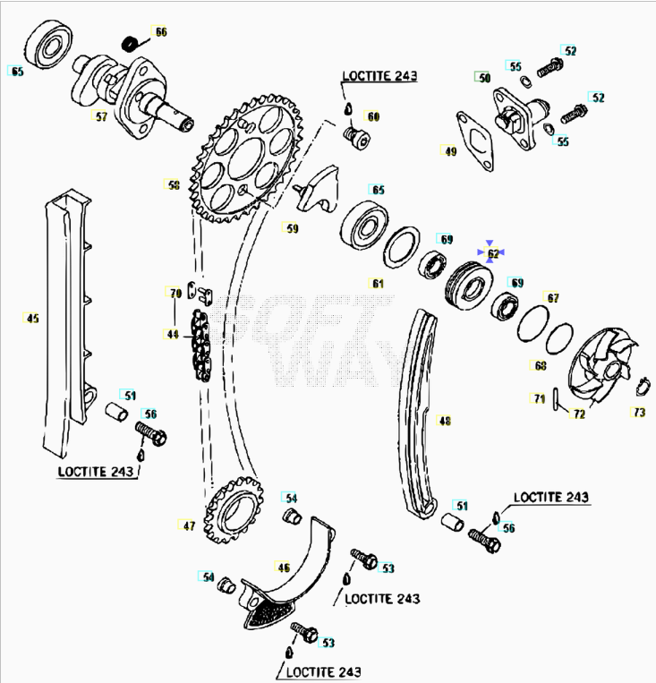 Supporto guarnizione ventola pompa acqua RR 400/450/525 4T 2005-2009