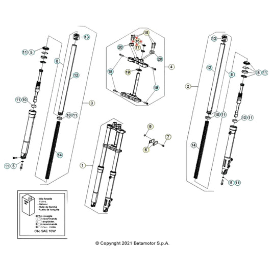 Tappo Canotto Forcella Beta RR 50 2T (2012-2026) OEM 024340840000