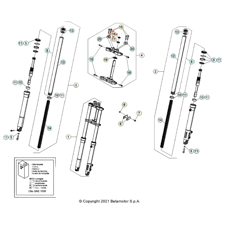 Fork Tube Cap Beta RR 50 2T (2012-2026) OEM 024340840000