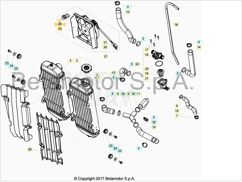 Termointerruttore Per Elettroventola Beta RR 4T (2010-2023) OEM 020400070000