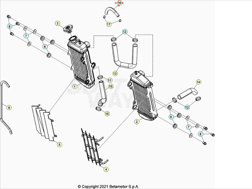 Tubo collegamento sfiati Beta RR 50 2T Racing 2012-2026