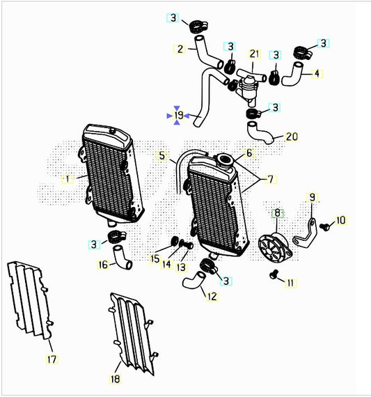 Tubo inferiore termostato Beta RR 400/450/525 4T 2005-2009