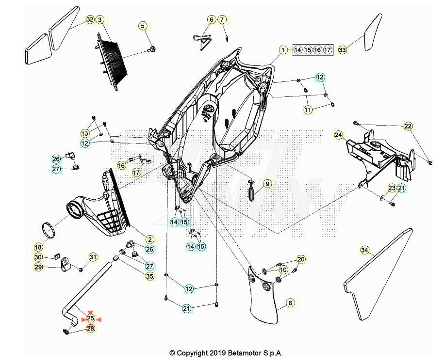 TUBO SFIATO OLIO MOTORE A MANICOTTO BETA RR 125 4T LC 2013/2020