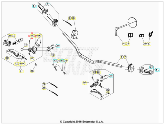 Vite leva freno anteriore Beta RR 50 Enduro/Motard 2012-2023 RR 125 4T LC Enduro/Motard 2017-2023