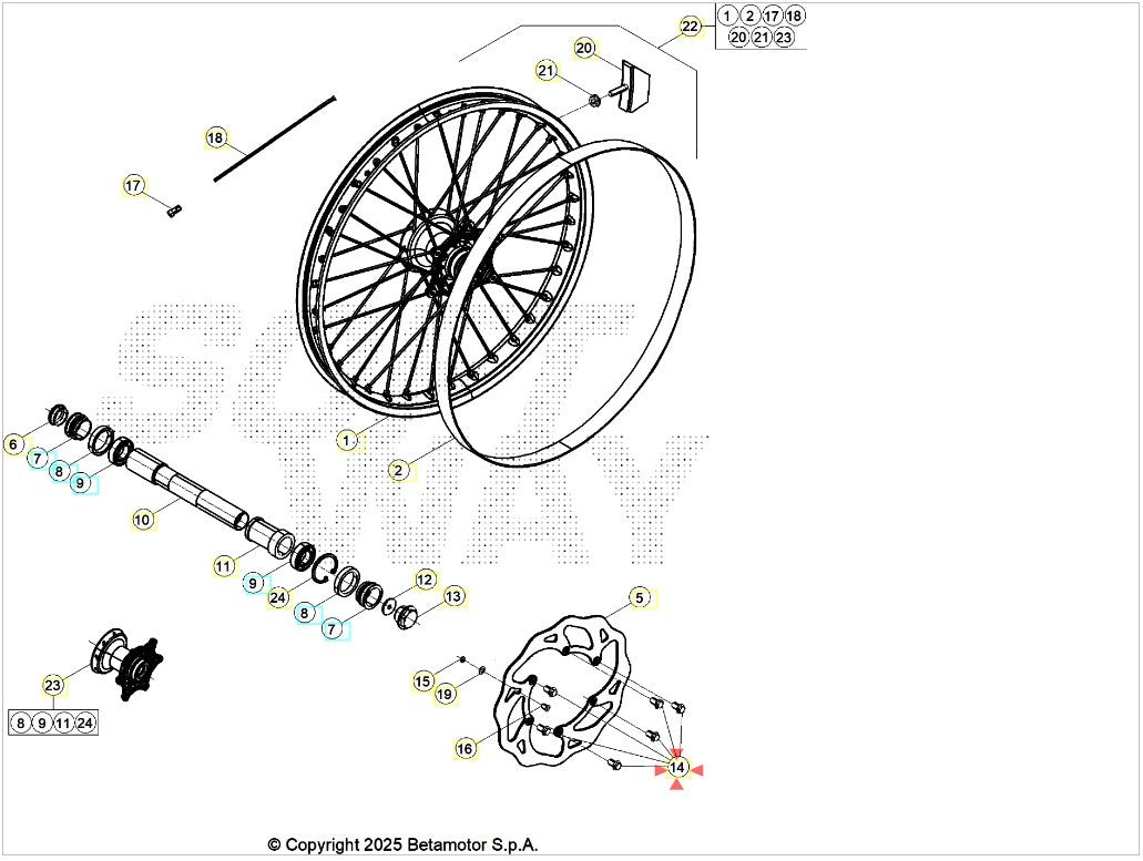 Vite per disco freno M6X14mm Beta RR 125-200-250-300 2T RR 350-390-400-430-450-480-498 4T 2013/2026 originale