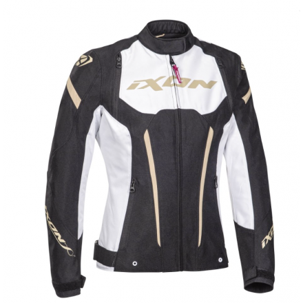 GIACCA MOTO DONNA STRIKER IXON NERO/BIANCO/ORO