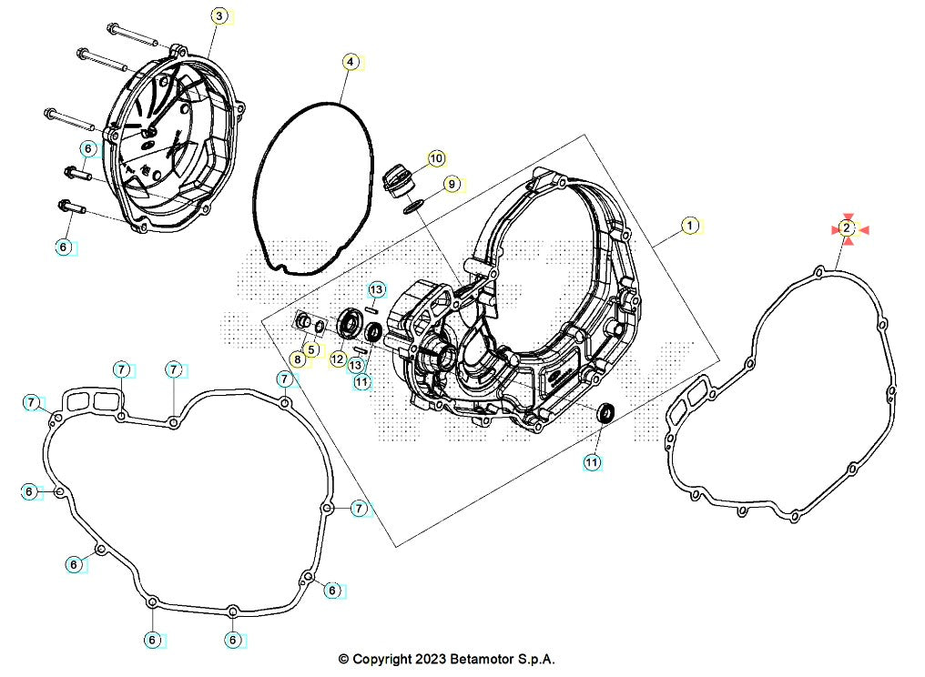 Guarnizione Coperchio Frizione Beta RR 350 390 430 480 4T (2025–2026) - RX 4T (2024-2026) OEM 049010030000