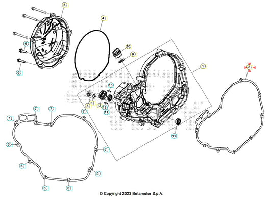 Guarnizione Coperchio Frizione Beta RR 350 390 430 480 4T (2025–2026) - RX 4T (2024-2026) OEM 049010030000