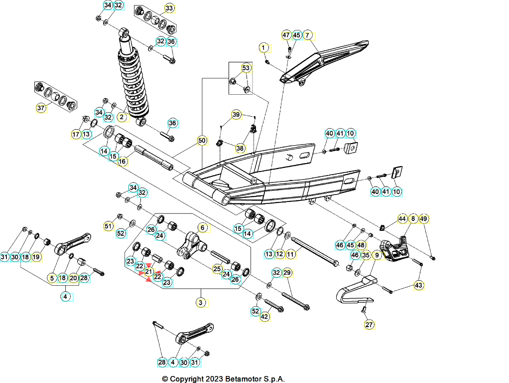 Distanziale Bilanciere 10X22X34 Beta RR 50 Sport/Racing (2005-2026) RR 125 4T LC ( 2013-2026) OEM 1347610000