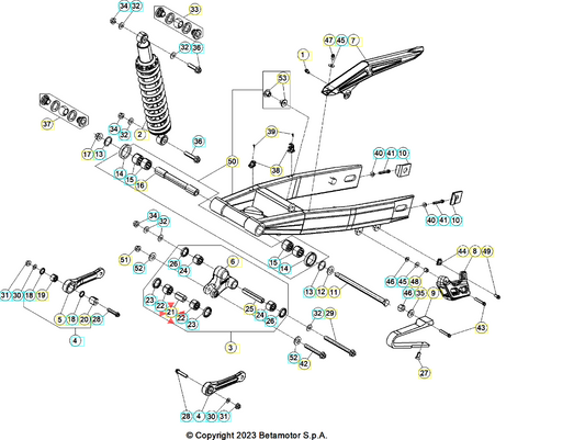 Distanziale Bilanciere 10X22X34 Beta RR 50 Sport/Racing (2005-2026) RR 125 4T LC ( 2013-2026) OEM 1347610000