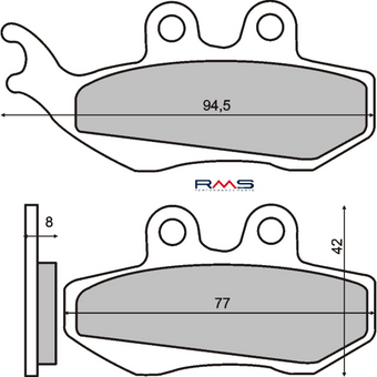 compare product Pastiglie freno anteriori organiche RMS Beta RR 50 2T (2005-2026) RR 125 4T LC (2013-2016, 2023-2026)
