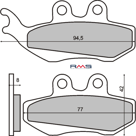 Pastiglie freno anteriori organiche RMS Beta RR 50 2T (2005-2026) RR 125 4T LC (2013-2016, 2023-2026)