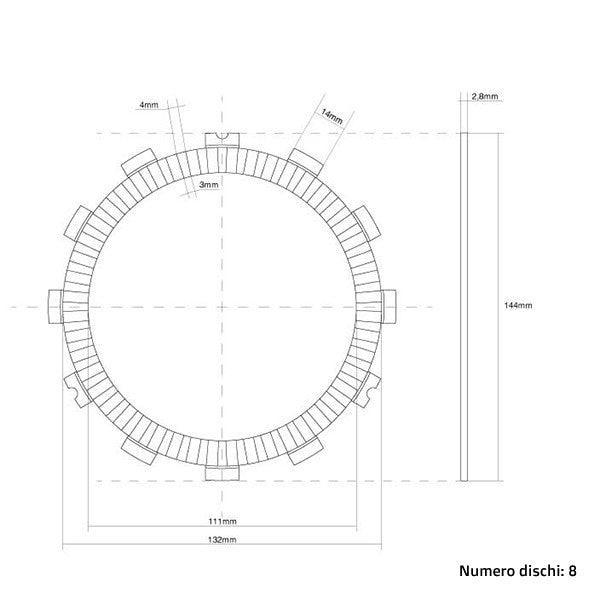 Kit dischi frizione guarniti Beta RR 250/300 2T (2018-2026) RR 350/390/430/480 4T (2018-2026) Xtrainer (2018-2026)