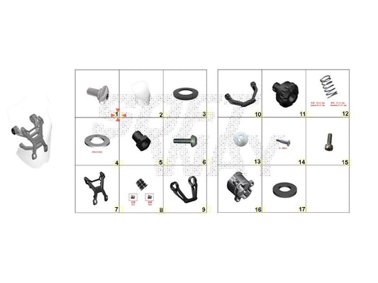 Windscreen/Fairing Fixing Screws Compatible Zontes ZT 368 G - ZT 703 F / RR (2025) OEM 1251100-406094