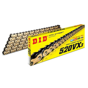 compare product Catena Trasmissione DID 520 X-Ring VX3 G&B 120 Maglie Oro/Nero – Alta Resistenza Enduro Off-Road