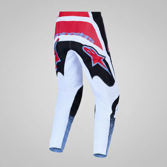 Pantaloni Cross Alpinestars Fluid Drag Nero/Bianco/Azzurro/Rosso Fluo