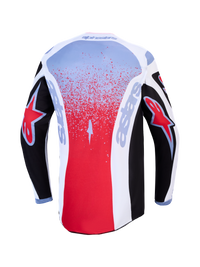 Maglia Cross Alpinestars Fluid Drag Nero/Bianco/Azzurro/Rosso Fluo