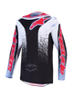 Maglia Cross Alpinestars Fluid Drag Nero/Bianco/Azzurro/Rosso Fluo