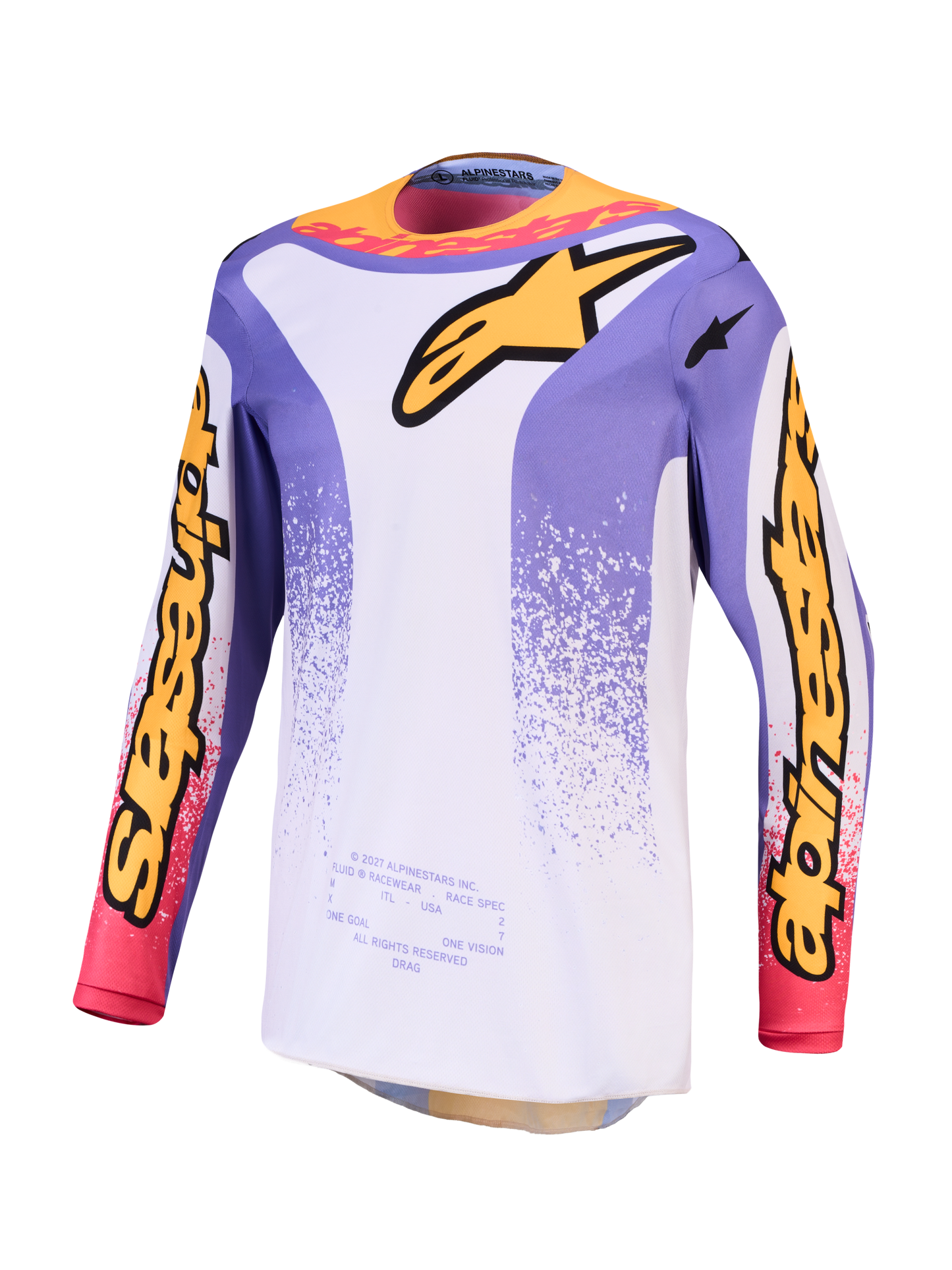 Maglia Cross Alpinestars Fluid Drag Lilla/Giallo/Bianco