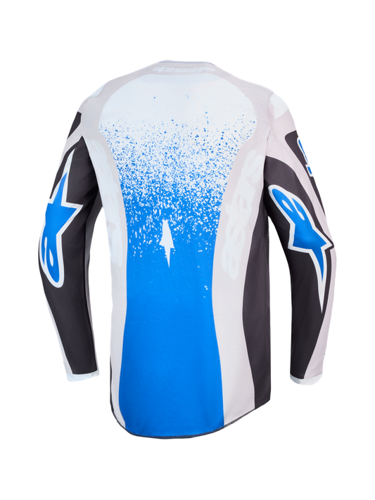 Maglia Cross Alpinestars Fluid Drag Grigio/Azzurro/Bianco