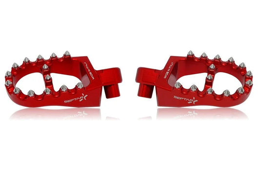 Pedane Maggiorate Ergal CNC Septar Beta RR 2T-4T (2020-2027) Rosso