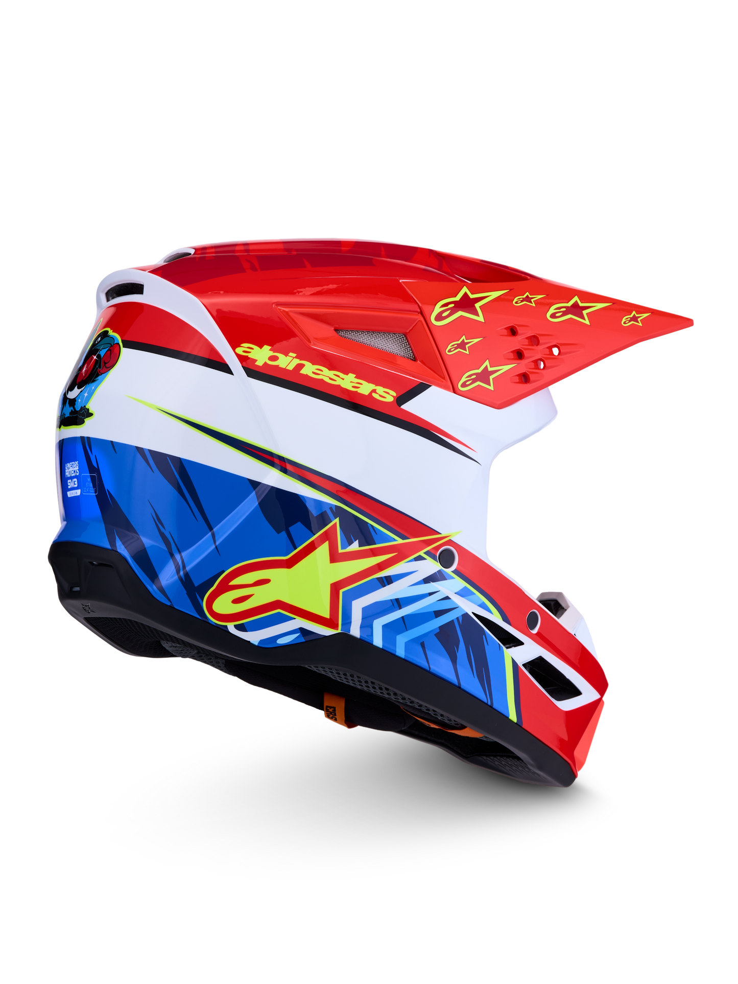 Casco Cross Alpinestars S-M3 Falcon Rosso/Bianco/Blu