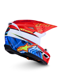 Casco Cross Alpinestars S-M3 Falcon Rosso/Bianco/Blu