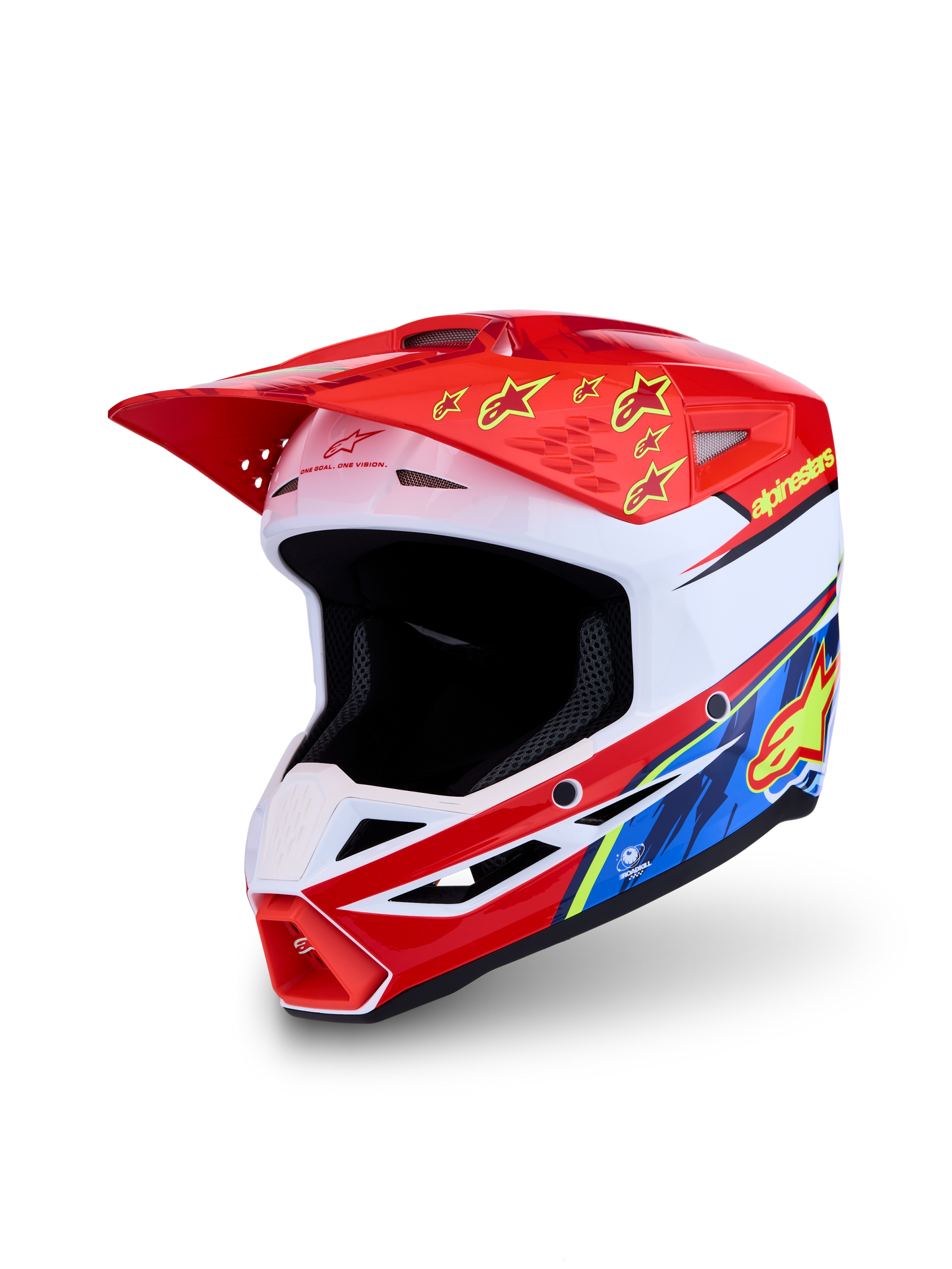 Casco Cross Alpinestars S-M3 Falcon Rosso/Bianco/Blu