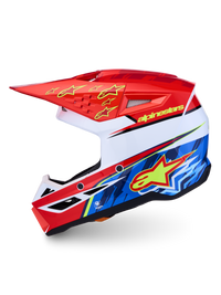 Casco Cross Alpinestars S-M3 Falcon Rosso/Bianco/Blu