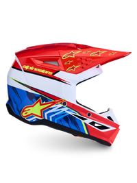 Casco Cross Alpinestars S-M3 Falcon Rosso/Bianco/Blu