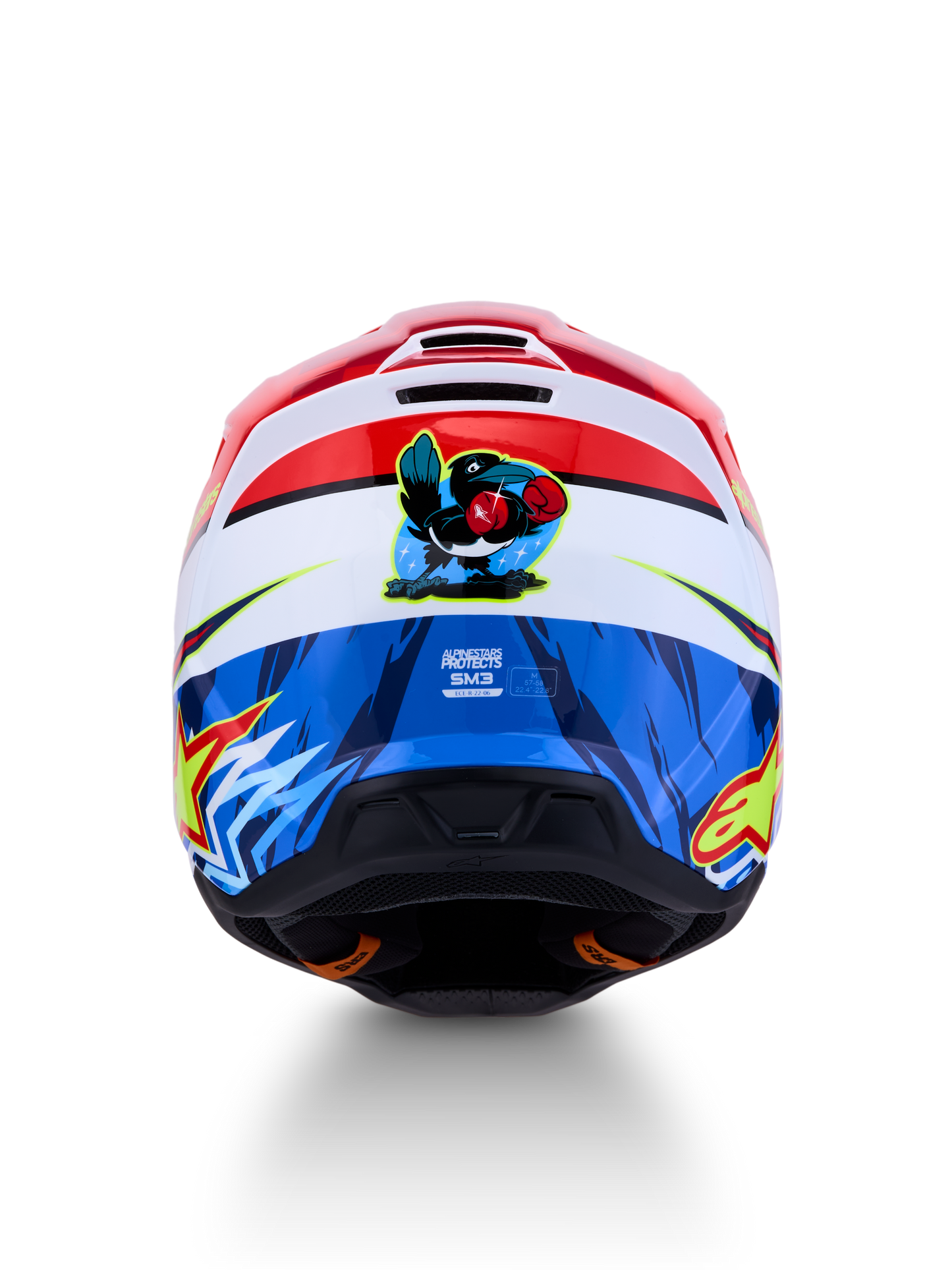 Casco Cross Alpinestars S-M3 Falcon Rosso/Bianco/Blu