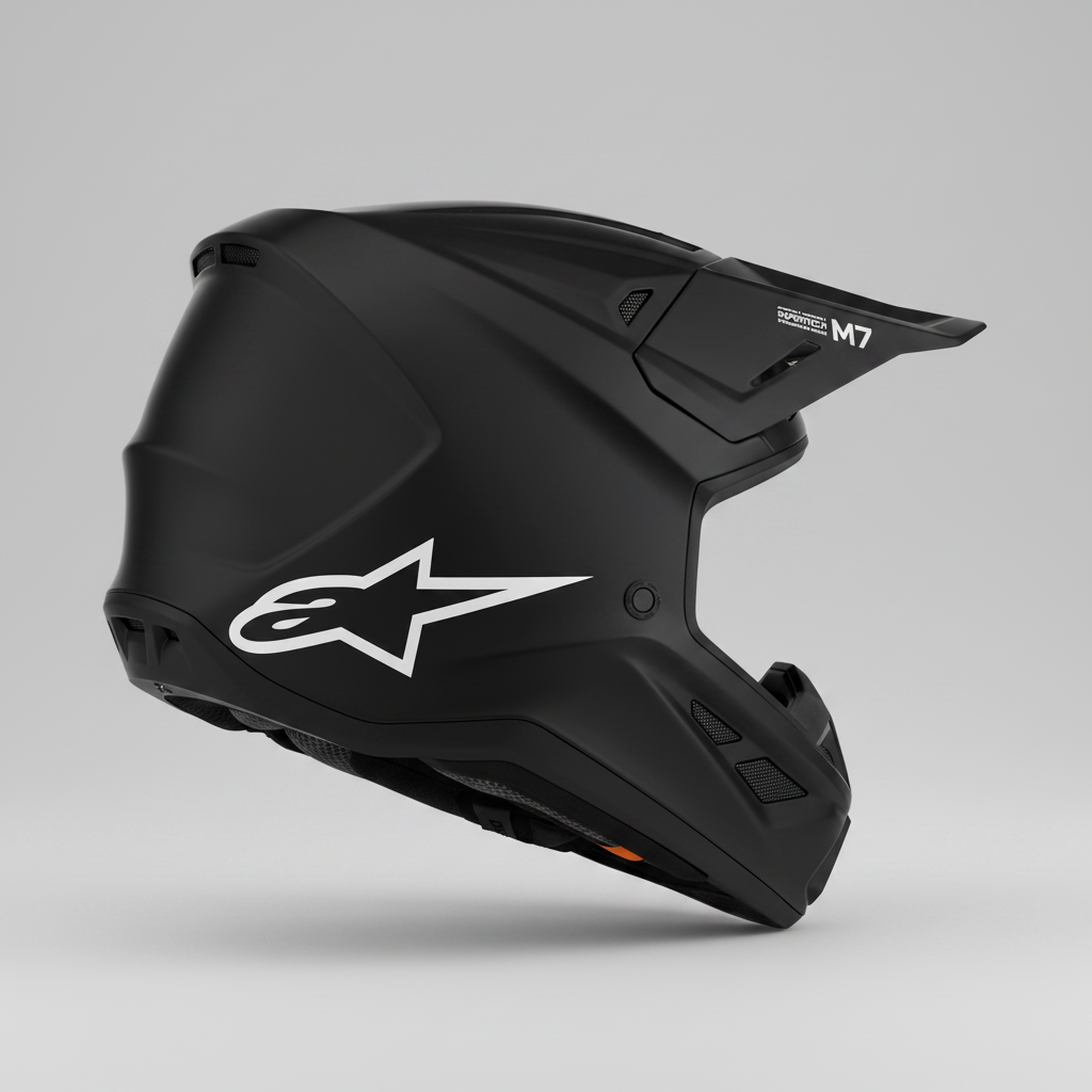 Casco Cross Alpinestars S-M7 Nero Opaco