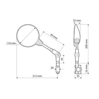 Specchietto Retrovisore Universale per Manubrio Ø 22 mm – Omologato Bico+ Lampa
