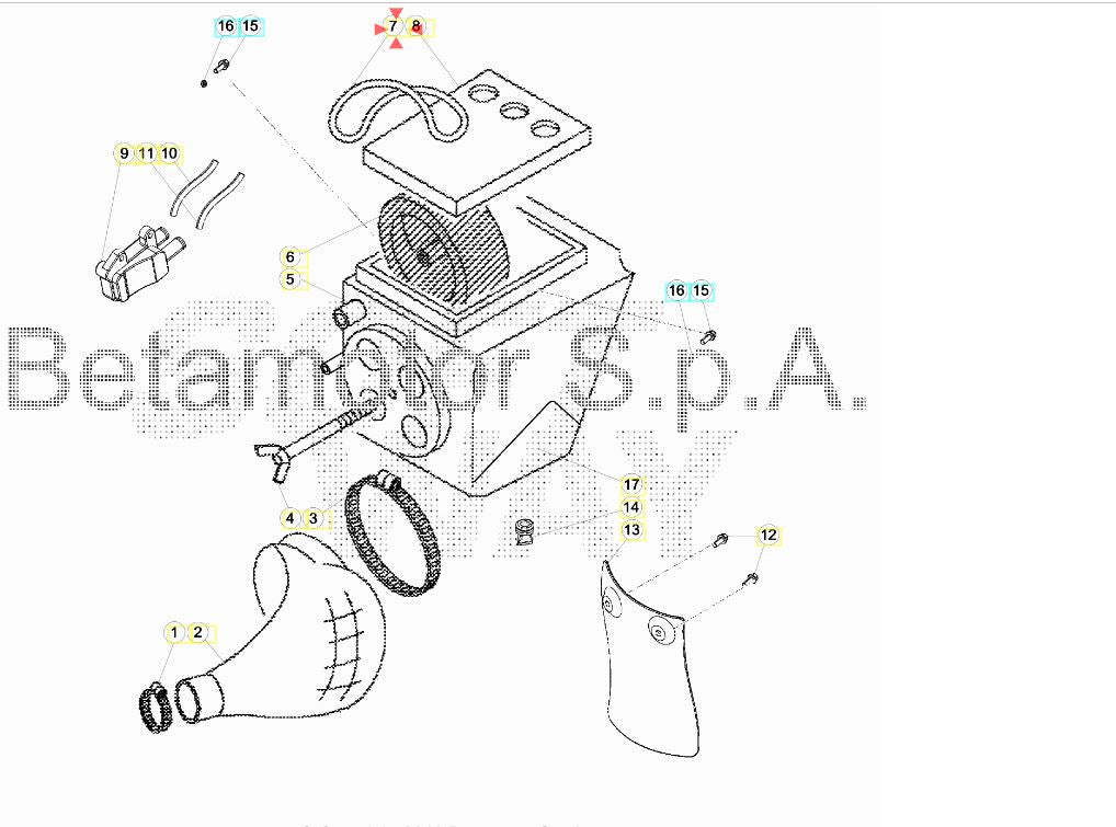 Airbox Rubber Beta Enduro Motard RR 50-125 (2006-2025) OEM 1440040000