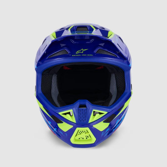 Casco Cross Alpinestars S-M7 Deed Blu / Giallo Fluo