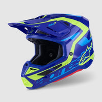 Casco Cross Alpinestars S-M7 Deed Blu / Giallo Fluo