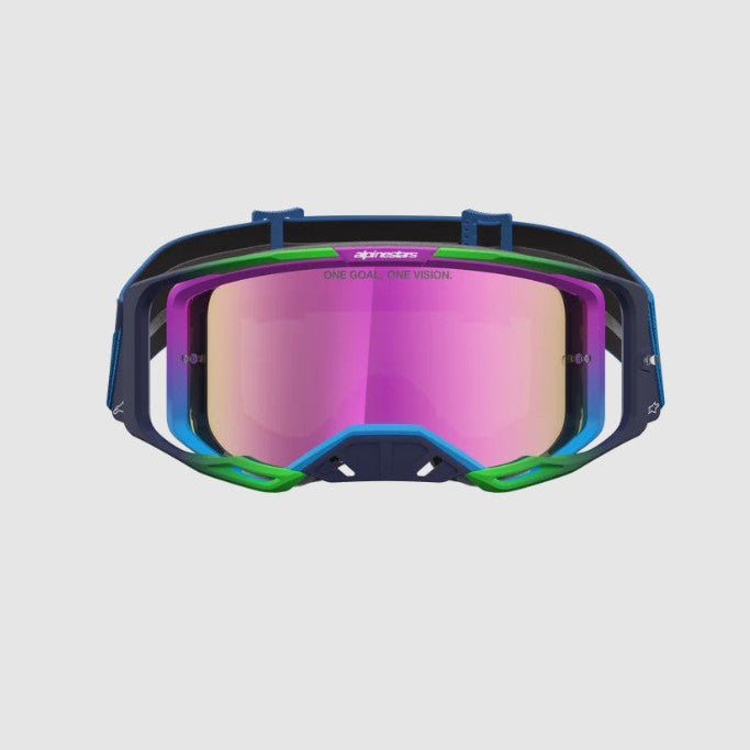 Maschera Alpinestars Vision 8 Blithe Blu/Purple – Lente Specchiata Rosa