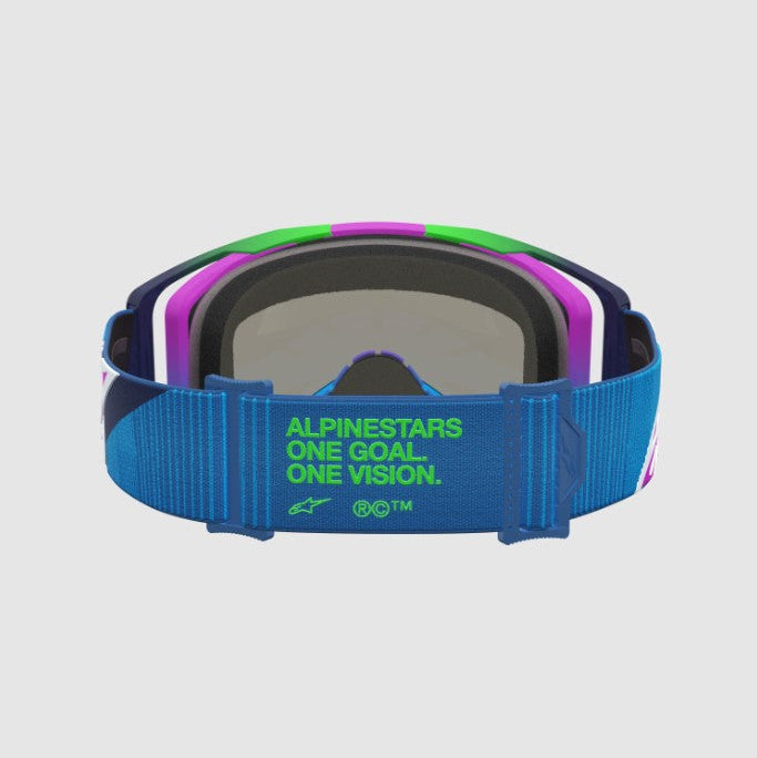 Maschera Alpinestars Vision 8 Blithe Blu/Purple – Lente Specchiata Rosa