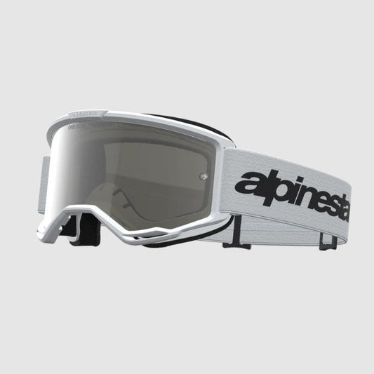 Maschera Alpinestars Vision 3 Wrmk Bianco Lente Specchiata Argento