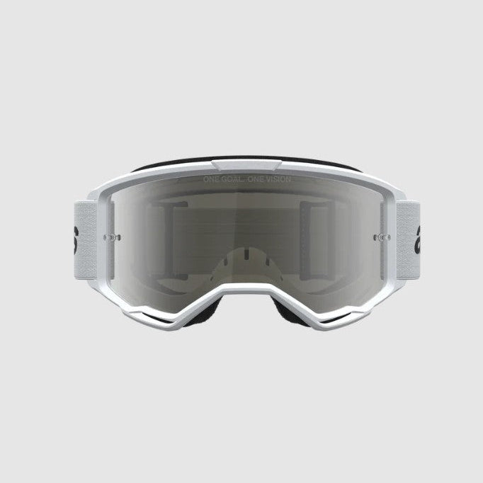 Maschera Alpinestars Vision 3 Wrmk Bianco Lente Specchiata Argento