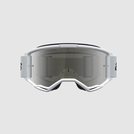 Maschera Alpinestars Vision 3 Wrmk Bianco Lente Specchiata Argento