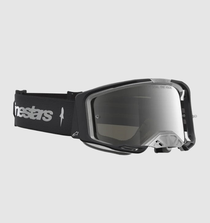 Maschera Alpinestars Vision 8 Amber Nero/Argento – Lente Specchiata Argento