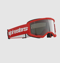 Maschera Alpinestars Vision 3 Wordmark Rosso Lente Specchiata Argento