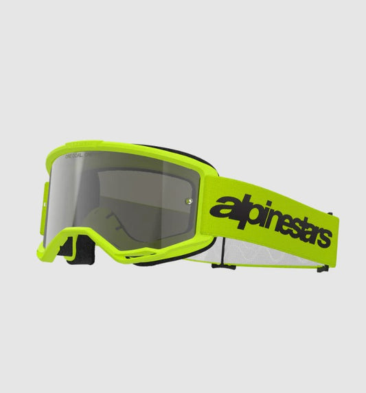 Maschera Alpinestars Vision 3 Wordmark Giallo Lente Specchiata Argento
