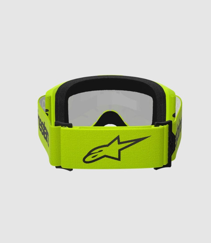 Maschera Alpinestars Vision 3 Wordmark Giallo Lente Specchiata Argento